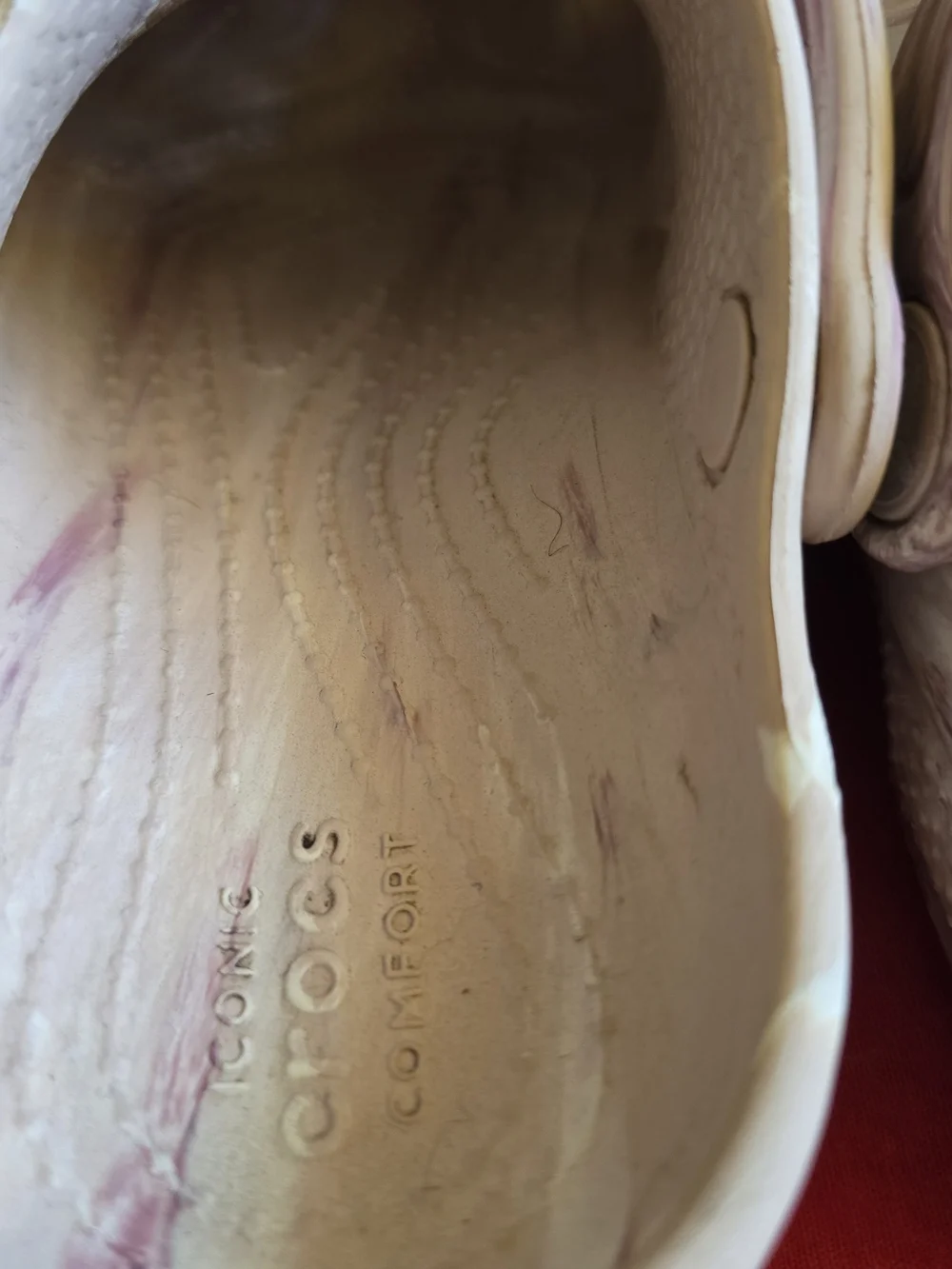 ​Crocs Classic Marbled Clogs – Toddler / Child Size 10 Mauve & White Quartz Swir